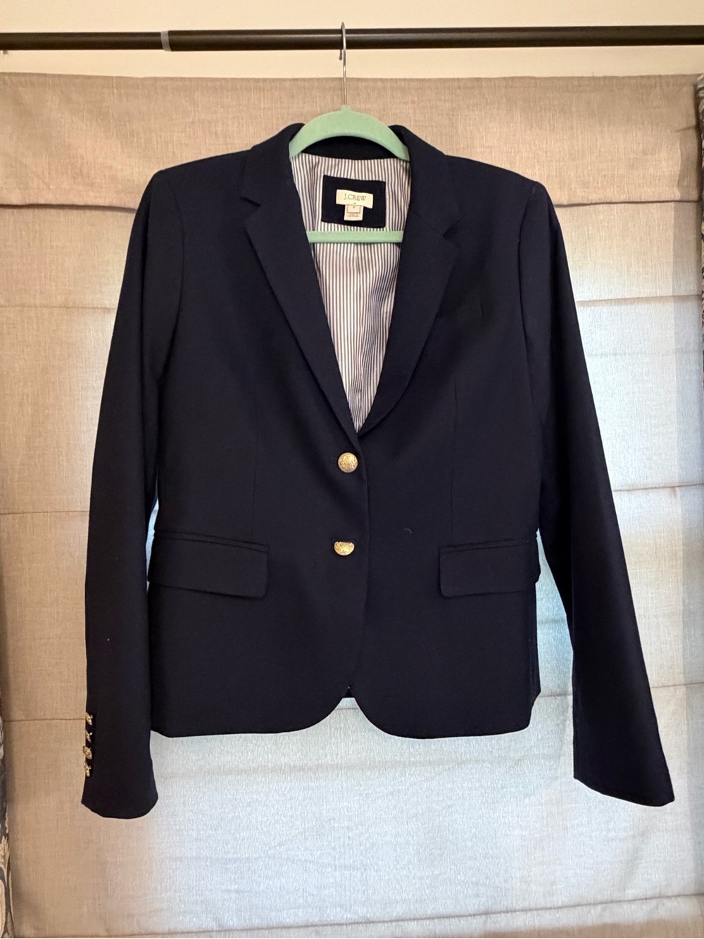 J. Crew Factory Navy Two-Button Gold-Accent Blazer